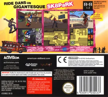 Tony Hawk's American Sk8land (Europe) (En,Fr,De,Es,It) box cover back